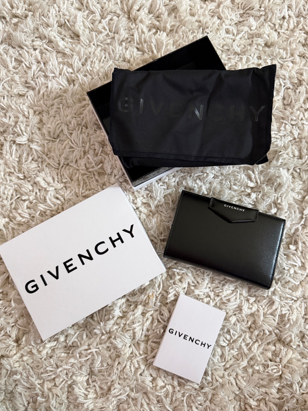 Givenchy Black Leather Wallet with Logo Tab